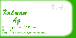 kalman ag business card