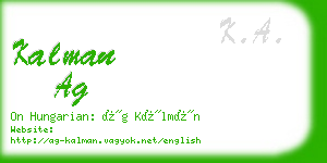 kalman ag business card